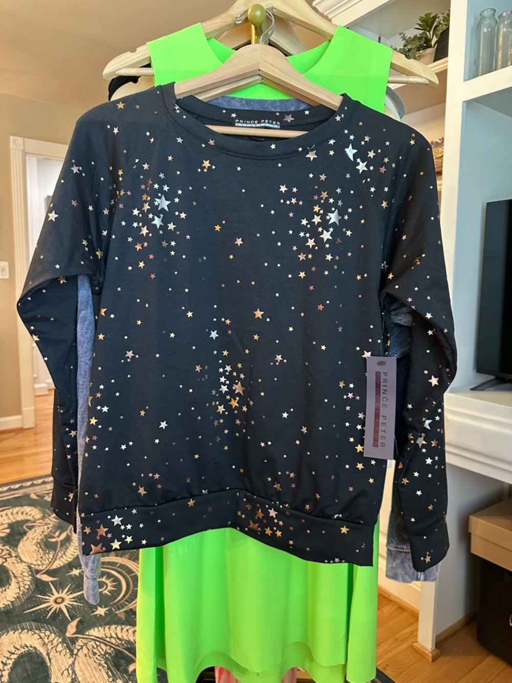 Prince Peter Collection Metallic Foil Stars Sweatshirt NWT - Picture 4 of 5